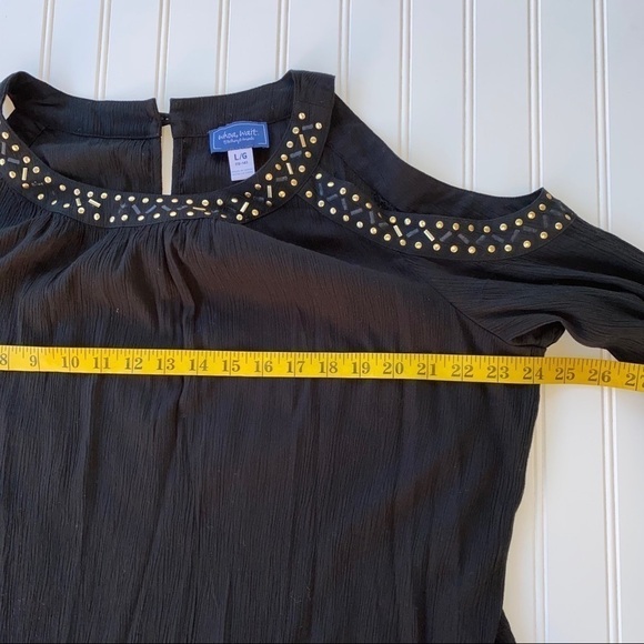 Black long sleeve cold shoulder dress Size Large - Picture 11 of 13